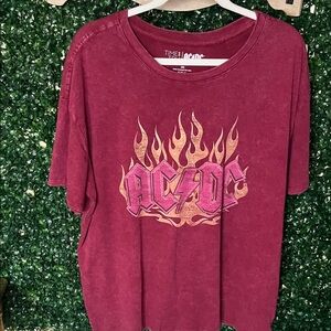 AC/DC Burgundy Graphic Tee